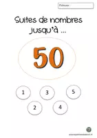Aperçu - Fiches - Dossiers suites de nombres jusqu'à 200 - Page de couverture