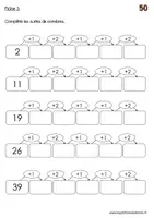Aperçu - Fiches - Dossiers suites de nombres jusqu'à 200 - Page 3