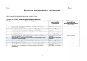 Vorschau - Stundenentwürfe - Unterrichtsentwurf Säulendiagramm zeichnen Mathe Klasse 2 - Seite 2