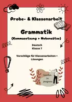 Vorschau - Klassenarbeiten - Probe- + Klassenarbeit Deutsch Kl. 7: Kommas und Nebensätze - Deckblatt