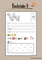 Vorschau - Arbeitsblätter - Buchstabeneinführung - Buchstabe V - Deckblatt
