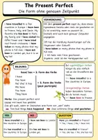 Vorschau - Arbeitsblätter - The Present Perfect - Merkblatt/ Übersichtsposter - Seite 1