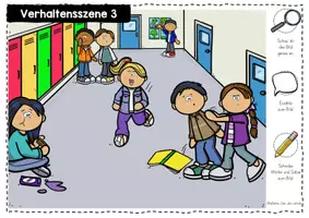 Vorschau - Arbeitsblätter - Verhaltensszenen - Mini-Wimmelbilder zum Lesen und Erzählen - Seite 3