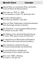 Vorschau - Arbeitsblätter - AB Albrecht Dürer | Kunst | Arbeitsblätter mit Fragen + Lösungen - Seite 3