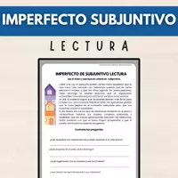 Vista previa - Hojas de trabajo - IMPERFECTO SUBJUNTIVO EJERCICIO DE LECTURA - Portada