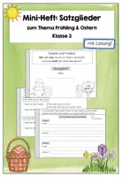 Vorschau - Arbeitsblätter - Übungsheft Satzglieder Frühling Ostern Klasse 3 - Deckblatt