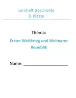Vorschau - Unterrichtsreihen - Materialpaket: Erster Weltkrieg und Weimarer Republik - Seite 1