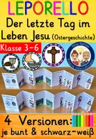 Vorschau - Arbeitsblätter - Ostergeschichte Klasse 3 bis 6 Leporello / Letzter Tag im Leben Jesu / Ostern Religion - Deckblatt