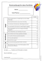 Vorschau - Test - Portfolio - Berwertungsbogen - Seite 1