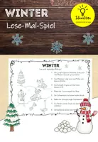 Vorschau - Arbeitsblätter - Winter Lese-Mal-Spiel - Deckblatt