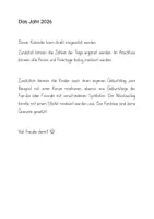 Vorschau - Arbeitsblätter - Das Jahr 2026 Kalender ab Klasse 2 - Seite 1
