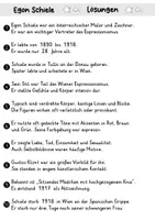 Vorschau - Arbeitsblätter - AB Egon Schiele | Kunst | Arbeitsblätter mit Fragen + Lösungen - Seite 3