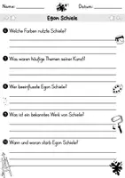 Vorschau - Arbeitsblätter - AB Egon Schiele | Kunst | Arbeitsblätter mit Fragen + Lösungen - Seite 2