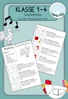 Vorschau - Mal- und Bastelvorlagen - Bastelanleitung für einen Gackerhahn – Schritt für Schritt! - Deckblatt