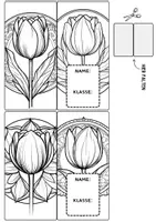 Vorschau - Mal- und Bastelvorlagen - Lesezeichen Tulpen Buchzeichen Blumen basteln Ausmalbilder - Seite 2