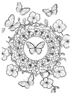 Vorschau - Arbeitsblätter - Ausmalbild Bougainvillea Mandala Kunst Blumen Ausmalbilder ausmalen - Seite 3
