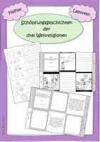 Vorschau - Arbeitsblätter - Schöpfungsgeschichten der 3 Weltreligionen - Deckblatt