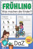 Vorschau - Arbeitsblätter - Frühling / Tätigkeiten im Frühling - Deckblatt
