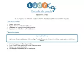 Aperçu - Apprentissages en autonomie - BATAILLE DE PUZZLE - DINOSAURES - Page 1