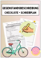 Vorschau - Arbeitsblätter - Gegenstandsbeschreibung - Schreibplan und Checkliste (editierbar) - Deckblatt