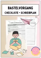 Vorschau - Arbeitsblätter - Bastelvorgang (Vorgangsbeschreibung) - Schreibplan und Checkliste (editierbar) - Deckblatt
