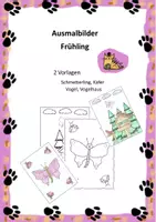 Vorschau - Mal- und Bastelvorlagen - Ausmalbilder Frühling - Deckblatt