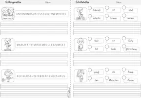 Vorschau - Arbeitsblätter - Schüttelsätze und Schlangensätze Klasse 2-4 | Satzbau Deutsch | Faltheft - Seite 3