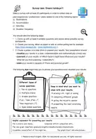 Vorschau - Arbeitsblätter - Survey project: Dream holidays?! Experiences, plans, preferences - Seite 1