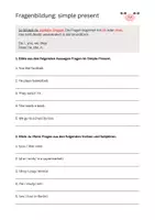 Vorschau - Arbeitsblätter - Fragenbildung im simple present - Deckblatt