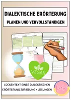 Vorschau - Arbeitsblätter - Dialektische Erörterung: vegane Ernährung - Deckblatt