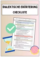 Vorschau - Arbeitsblätter - Dialektische Erörterung: Checkliste ✅⏳ - Deckblatt