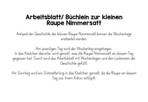 Vorschau - Arbeitsblätter - Büchlein zu den Wochentagen mit Raupe Nimmersatt - Seite 1