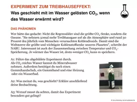 Vorschau - Arbeitsblätter - Experiment zum Treibhauseffekt - Deckblatt