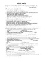 Vorschau - Arbeitsblätter - All Future Tenses exercises - Arbeitsblatt - Seite 1