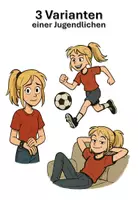 Vorschau - selbst erstellte Cliparts/Grafiken - jugendliches Mädchen (3 Varianten) - Deckblatt