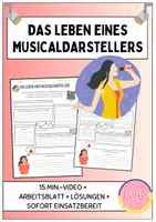 Vorschau - Arbeitsblätter - Musicals: Das Leben eines Musicaldarstellers (Fragen zum Video) - Deckblatt