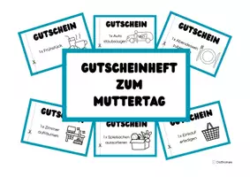 Vorschau - Mal- und Bastelvorlagen - Muttertag - Gutscheinheft - Muttertagsgeschenk - Deckblatt