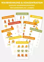 Vorschau - Arbeitsblätter - Wahrnehmung & Konzentration – Frühförderung ab 3 Jahren. Aktivitäten für Kinder. Arbeitsblätter, Übungen Kinder. - Deckblatt