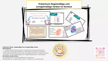 Vorschau - Arbeitsblätter - Präteritum (DaF) Verben im Kontext - Deckblatt