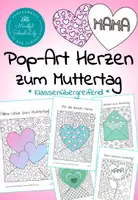 Vorschau - Arbeitsblätter - Pop-Art Herzen: Zum Muttertag – Kunstprojekte zum Ausmalen - Deckblatt