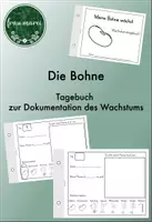 Vorschau - Arbeitsblätter - Bohne - Tagebuch zum Wachstum - Bohnentagebuch - Deckblatt