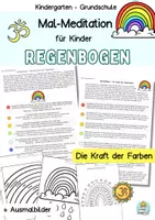 Vorschau - Arbeitsblätter - Mal-Meditation mit Fantasiereise die Farben des Regenbogen für Kinder - Deckblatt