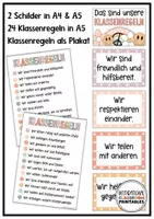 Vorschau - Poster - Klassenregeln Boho Retro | Klassenzimmer Deko | Verhaltensregeln | Blumen - Seite 2