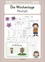 Vorschau - Arbeitsblätter - Miniheft: Die Wochentage (1. Klasse) - Deckblatt