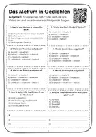 Vorschau - Arbeitsblätter - Lyrik. Metrum erkennen. Quiz und Übungen - Seite 1