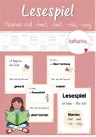 Vorschau - Spiele - Lesespiel: Nomen mit -heit, -keit, -nis, -ung - Deckblatt