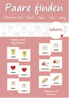 Vorschau - Fördermaterial/Inklusion - Paare finden: Nomen mit -heit, -keit, -nis, -ung - Deckblatt