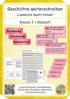 Vorschau - Stundenentwürfe - Freies Schreiben Text zu Ende schreiben Lieselotte macht Urlaub - Deckblatt