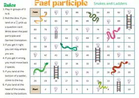 Vorschau - Spiele - Past participles - Snakes and Ladders (Board Game) - Seite 1