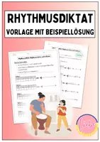 Vorschau - Arbeitsblätter - Rhythmusdiktat - Vorlage mit Beispiellösung (editierbar) - Deckblatt
